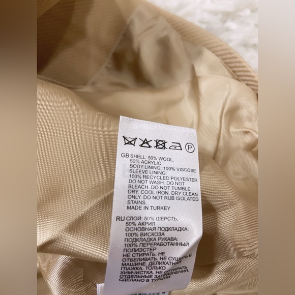 NWT $545 Reiss Double Breasted Twill Blazer in Light Camel - Picture 11 of 11